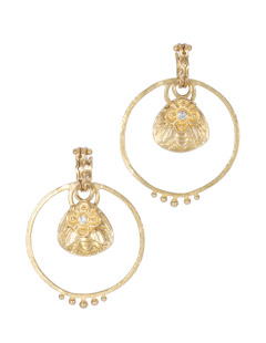 Large Gold Frame Drum Drops